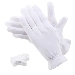 Guantes de algodón blancos para mujer, accesorio para terapia de Spa de piel irritada, Eczema nocturna, hidratante para manos secas