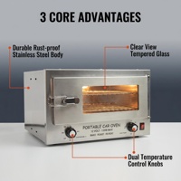 Oven Pemanggang Mini Multifungsi 12V untuk RV & Penggunaan Luar Ruangan, Kompor Mobil Portabel dengan Fungsi Panggang & Hangatkan