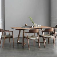 Chaise en bois massif nordique fauteuil accoudoir en bois de frêne restaurant ensemble de table à manger en bois
