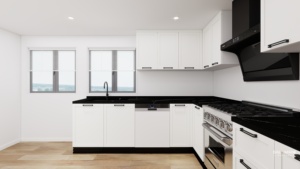 Ensemble <span class=keywords><strong>de</strong></span> meubles d'armoires <span class=keywords><strong>de</strong></span> cuisine modulaires écologiques au design moderne personnalisé avec cave à vin-ensemble complet à prix d'usine - Product Image 5