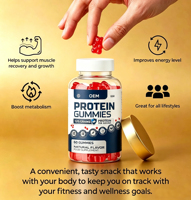 Natuurlijke Mix Fruit Flavoured Proteïne Gummies, Non-GMO, Vegetarisch, Glutenvrij, Geschikt voor Spiergroei en Energie