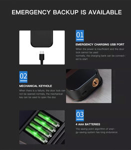 Manija <span class=keywords><strong>de</strong></span> <span class=keywords><strong>seguridad</strong></span> para el hogar Tuya App Control Cerradura <span class=keywords><strong>de</strong></span> puerta Contraseña Llave Tarjeta <span class=keywords><strong>de</strong></span> <span class=keywords><strong>huella</strong></span> dactilar Manija <span class=keywords><strong>de</strong></span> puerta inteligente <span class=keywords><strong>con</strong></span> placa - Product Image 5