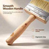Pinceaux de peinture industrielle DIY personnalisables à poils mélangés, manche ergonomique en bois, poignée queue de rat, fabricant direct OEM