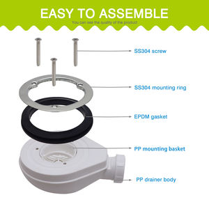 GUIDA 71800201 Drain de <span class=keywords><strong>douche</strong></span> à écoulement rapide, bac de <span class=keywords><strong>douche</strong></span> rond pour salle de bain, bac de <span class=keywords><strong>douche</strong></span> facile à <span class=keywords><strong>nettoyer</strong></span>, <span class=keywords><strong>siphon</strong></span> - Product Image 6