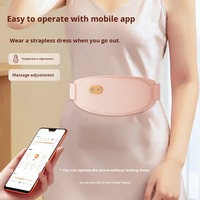Ceinture de massage portable pour soulager les douleurs abdominales et lombaires avec vibration chauffante, rechargeable par USB, contrôle de la minuterie via application, pour femmes