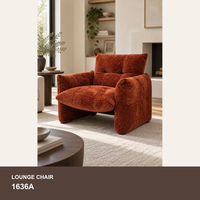Fauteuil chaise longue moderne en tissu bouclé, fauteuil d'appoint rembourré à siège unique pour salon ou coin lecture