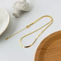 Gargantilha minimalista para mulheres, venda quente de colar de prata esterlina 925, gargantilha de ouro, corrente de cobra, 18k