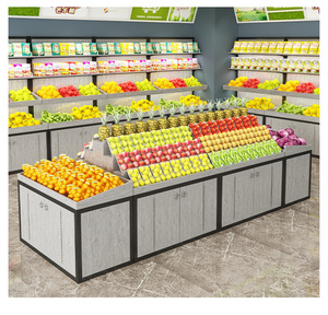 Siêu thị tươi sản phẩm hiển thị đứng kim loại nhiều lớp trái cây và rau thang đảo Kệ kệ gỗ hàng tạp hóa kệ - Product Image 4