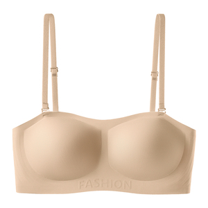 Custom Wire Free <span class=keywords><strong>Fashion</strong></span> <span class=keywords><strong>No</strong></span> <span class=keywords><strong>Show</strong></span> BH Volle Tasse Kein Stahlring Dessous Nahtloser haut freundlicher BH mit abnehmbarem Schulter gurt
