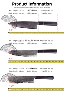 Couteau Kiritsuke Premium 8 pouces, lame en acier Damas, manche ergonomique noir, couteau de cuisine tranchant, idéal pour un cadeau de fête ou de nouvel an. - Product Image 4