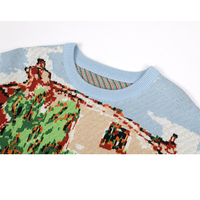 Pull-Over d'Hiver en Maille Jacquard pour Hommes, Personnalisable avec Logo FEO, en Coton Tricoté Décontracté, Col Rond Personnalisé