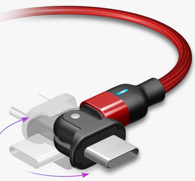 1m 180 Degree Rotating Rotate Braided Nylon Usb Data Cable for iphone Type c Type-c Micro Rotating Usb Data Cable