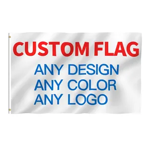 90x150cm 100% polyester bayrak özel 3x5 açık promosyon ipek ekran baskı logosu büyük büyük özel bayrak