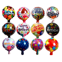 Nouveaux ballons ronds en aluminium de 10 pouces en anglais « Joyeux anniversaire » pour la décoration de fête d'anniversaire et de vacances