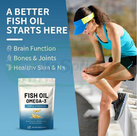 VitaSpring OEM Huile de Poisson Oméga-3 DHA EPA pour la Santé Cérébrale et Cardiaque, Compléments Alimentaires 1000mg, Capsules Molles d'Huile de Poisson Oméga-3 Pure Halal