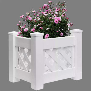 Macetero Grande <span class=keywords><strong>con</strong></span> Rejilla Blanca, Estilo Europeo, Macetero de <span class=keywords><strong>PVC</strong></span> para Exteriores, Macetas para Exteriores - Product Image 2