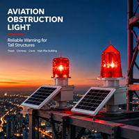 LED Rojo de 15W 1000cd IP65 con Fotocélula para Torres de Transmisión, Luces de Obstrucción de Aviación WON-SOLAR-122