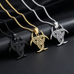 Colgantes de Joyería Personalizados de Acero Inoxidable Únicos: Nudo Celta, Triple Cuerno, Luna Creciente, Vikingo Nórdico - Product Image 1