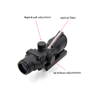 Tactical 4X32 Prism Scope Real Fiber Fixed 4X Magnification Glass Etched Chevron Red Reticel Fit for 20mm 21mm Base