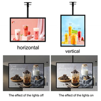 Boîte à lumière LED en alliage d'aluminium pour menu suspendu intérieur, rétroéclairée, magnétique, couleur personnalisée, garantie 3 ans, éclairage pour affiches