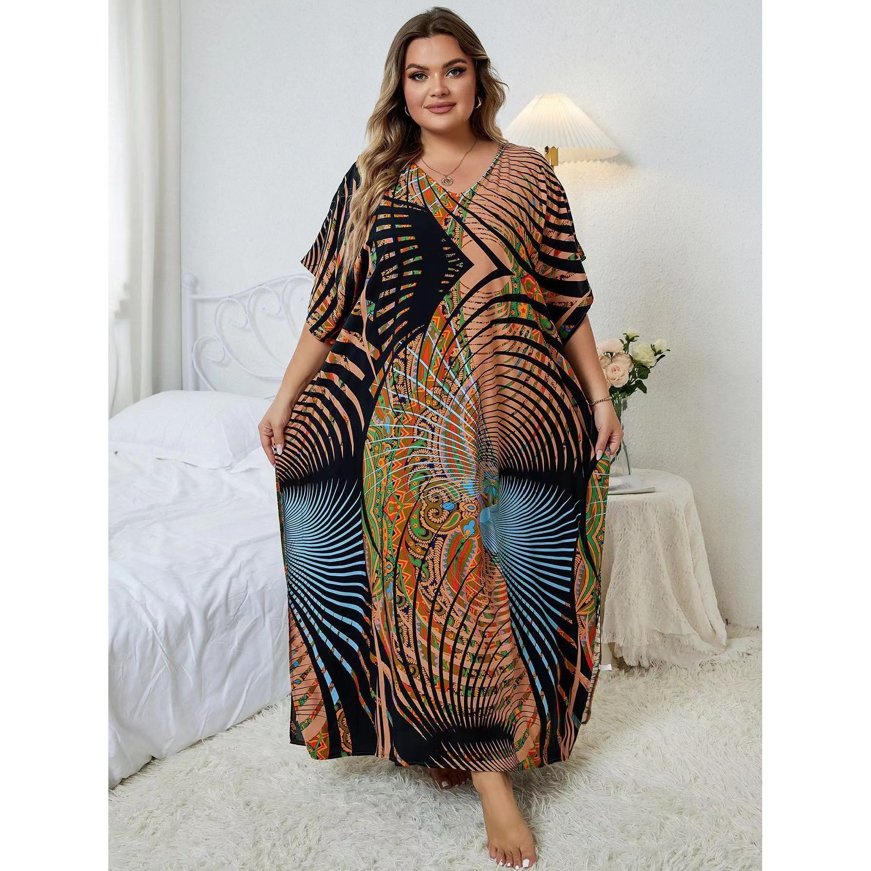 long kitenge dresses for slim ladies Ankara Party Kitenge Dresses Dresses African Party Dress Long Puff Sleeve V-neck Slim Fit Chloe Lewis