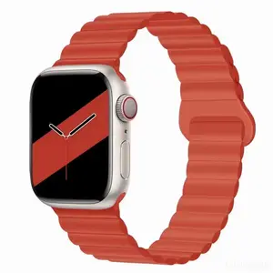 Apple için yeni silikon manyetik döngü kayışı izle spor için manyetik silikon saat kayışı akıllı kayış aksesuarı izle