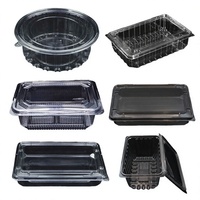 Boîte d'emballage jetable en plastique PET pour noix, graines, aliments, pain soufflé, pâtisseries, biscuits, chips de pommes de terre, sushis, pizzas