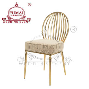 Chaise de salle à manger moderne en acier inoxydable doré pour cérémonie de mariage et réception - Product Image 5