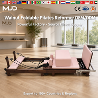 Reformer de Pilates en bois de noyer pliable, équipement professionnel d'entraînement du tronc pour la maison, machine de yoga de luxe en bois massif, personnalisable
