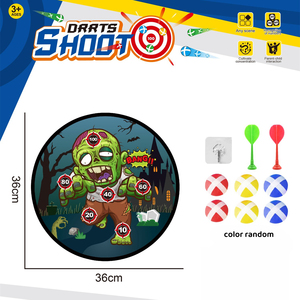 Jeu de fléchettes adhésives Zombie d'Halloween 36 cm avec 6 balles collantes en polyester pour enfants, utilisation intérieure/extérieure pour fêtes - Product Image 3