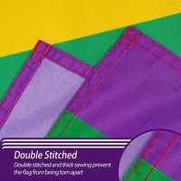Drapeau de carnaval portable en polyester, bannière de fête à motif étoiles et rayures, décoration murale pour fête de la Nouvelle-Orléans, cadeau