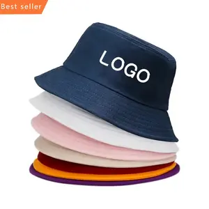 Hochwertige Stickerei Logo Bulk Baumwolle Fischer Hüte Unisex Blank Custom Bucket Hat