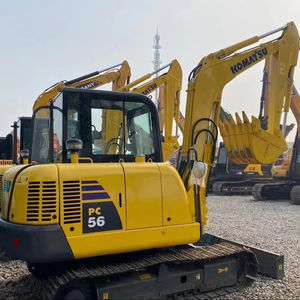 Mini-excavatrice d'occasion PC56, modèle en bon état, importée du Japon, 1 an de garantie, forte puissance de creusement, moteur Eaton 42KW, pompe à engrenages. - Product Image 1
