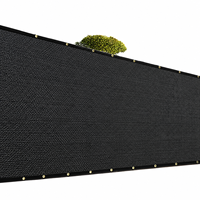 Écran d'intimité en HDPE noir stabilisé aux UV de 2 m x 6 m pour clôtures de chantier temporaires et pare-vent