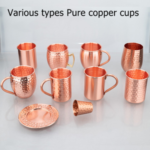 Mug à cocktail en cuivre pur Spot Moscow 350ml/500ml, qualité alimentaire, design rétro martelé, poignée de luxe, emballage en boîte, pour la maison et le bureau - Product Image 5