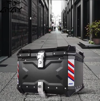 Nouvelle Sacoche Moto Étanche 36L Noire Gaufrée, Boîte de Rangement, Top Case Moto en Alliage d'Aluminium, Boîte Arrière Universelle