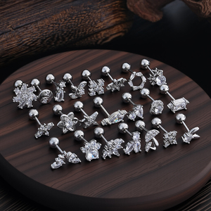 10 pièces/ensemble 20G acier inoxydable dames mode Zircon pierre CZ Cartilage boucle d'oreille hélice conque Lobe Tragus goujon oreille Piercing bijoux - Product Image 2