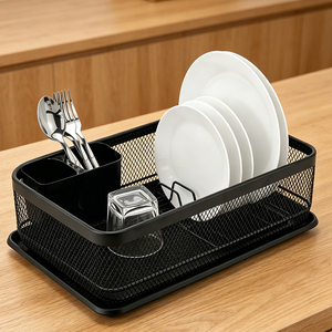 Estante de Almacenamiento de Platos de Acero Inoxidable para Armario de Cocina, Estilo Vintage, de Alambre Metálico, para Exhibición y Secado - Product Image 4
