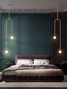 Boule de verre nordique lampes suspendues chambre chaude lampes de chevet Art Restaurant salon Bar Double tête lampes suspendues décor luminaire - Product Image 2