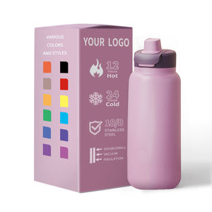 OEM fiole à vide thermique isolée en acier inoxydable à double paroi à large ouverture de 27oz sans Bpa bouteilles d'eau de sport avec logo personnalisé - Product Image 1