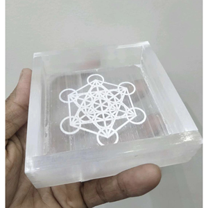 Handcrafted Selenite Charging Box with <b>Engraved</b> Metaron Symbol Charging Plate for Meditation & Decor Healing <b>Tool</b> - Product Image 1