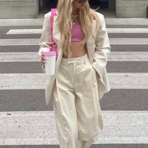 Conjunto de Blazer Casual OEM para Mujer, Blazer Holgado de Manga Larga y Pantalones, Conjunto de Dos Piezas, Trajes para Mujer - Product Image 1