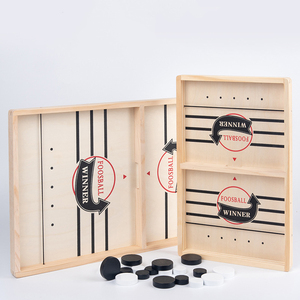 4 en 1 Echiquier Air Honckey Baby-<span class=keywords><strong>foot</strong></span> Table en bois Sling Fast Puck Football Game Tabletop Family Chess Board Game for Adult Kid - Product Image 3