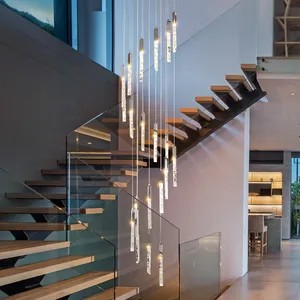 Luxury Home Decor Modern Decorative LED Light Ceiling Lamp Chandelier Office Spiral Staircase Lighting