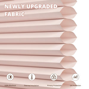 Rideaux aveugles électriques intelligents en nid d'abeille Conception de tissu à rouleaux intégrés pour tissu uni à <span class=keywords><strong>motif</strong></span> de fenêtre française - Product Image 4