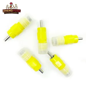 yellow Chicken Drinking System Square Tube Use Cone Valve Bracket Steel Column Poultry Nipple Water Drinker
