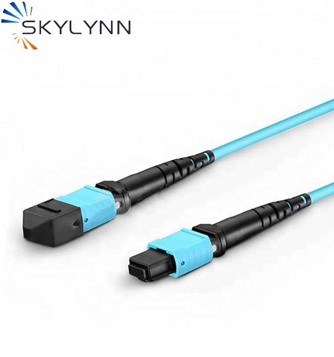 Fibre Optic Cable Multimode OM4 Aqua 12F MPO(f) to MPO(f) Patch Cord 3mm Indoor