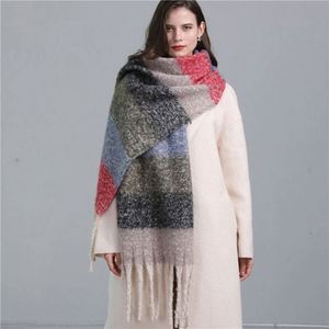 Elegante Bufanda de Lujo a Cuadros de Cachemira 2022, Bufanda de Invierno para Mujer, Chales y Pañuelos de Pashmina - Product Image 6