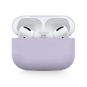 Casing Headphone nirkabel warna murni ramah kulit tahan guncangan mewah grosir untuk casing Airpods pro generasi ke-2