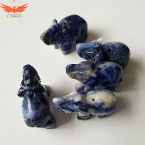 Pi&egrave;ces de d&eacute;coration d'animaux en <strong>pierre</strong> d'&eacute;l&eacute;phant, marbre, Sodalite, pi&egrave;ces de bonne qualit&eacute; sculpt&eacute;es pour la maison, - Product Image 3